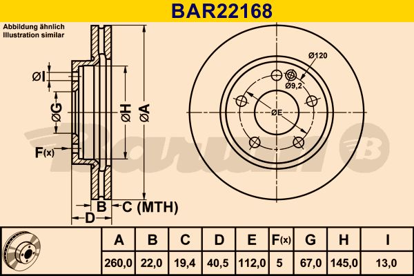 BARUM Тормозной диск BAR22168