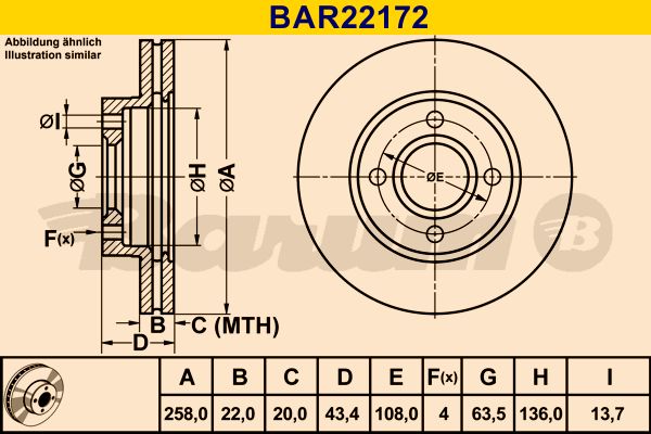 BARUM Тормозной диск BAR22172