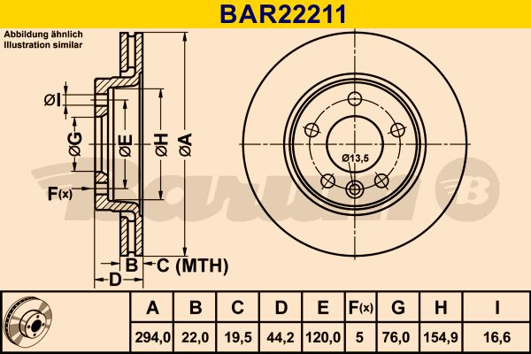 BARUM Тормозной диск BAR22211