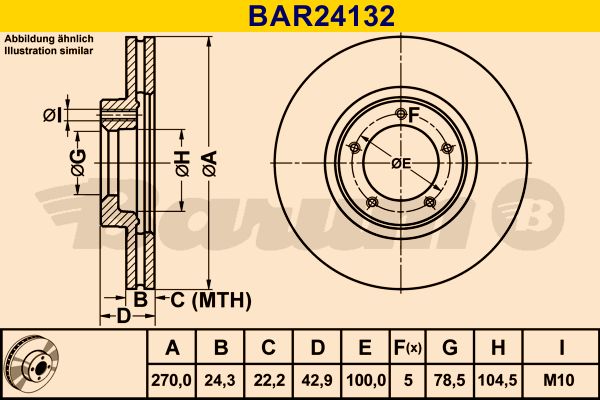 BARUM Тормозной диск BAR24132
