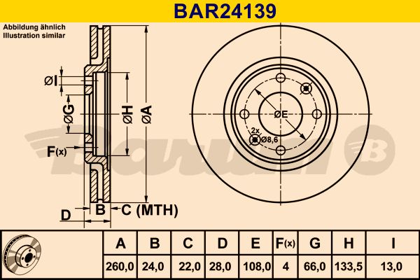 BARUM Тормозной диск BAR24139
