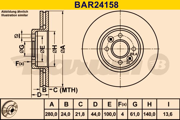 BARUM Тормозной диск BAR24158