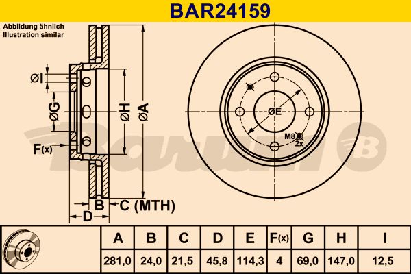 BARUM Тормозной диск BAR24159