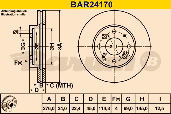 BARUM Тормозной диск BAR24170