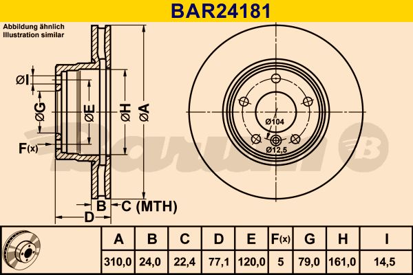 BARUM Тормозной диск BAR24181