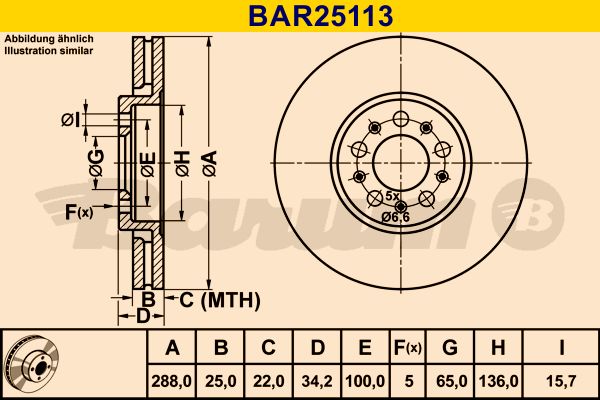 BARUM Тормозной диск BAR25113