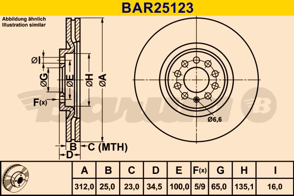 BARUM Тормозной диск BAR25123