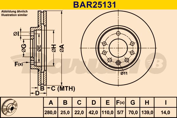 BARUM Тормозной диск BAR25131