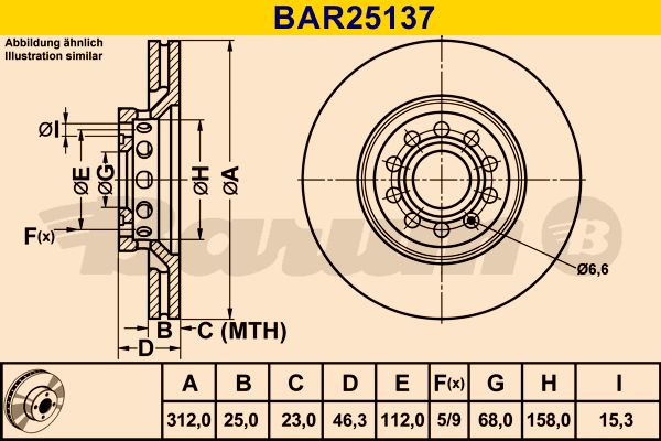 BARUM Тормозной диск BAR25137