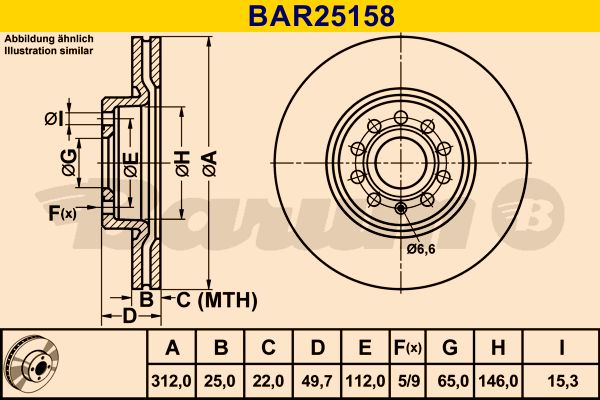 BARUM Тормозной диск BAR25158