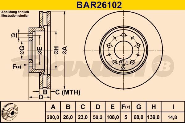 BARUM Тормозной диск BAR26102
