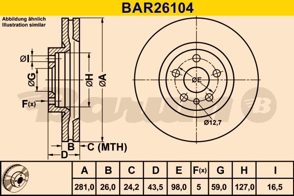 BARUM Тормозной диск BAR26104