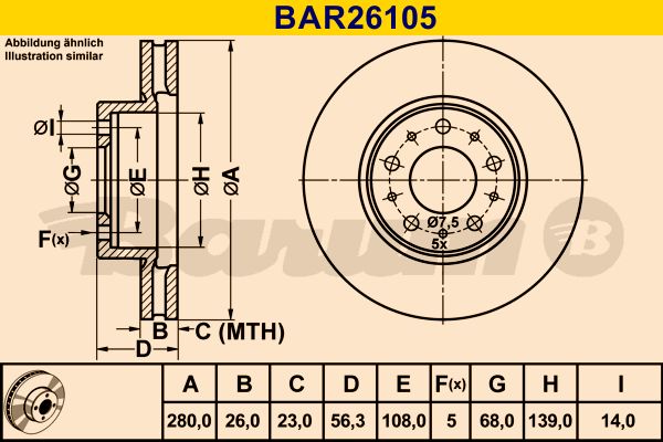 BARUM Тормозной диск BAR26105