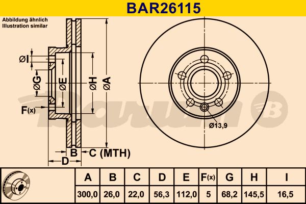 BARUM Тормозной диск BAR26115
