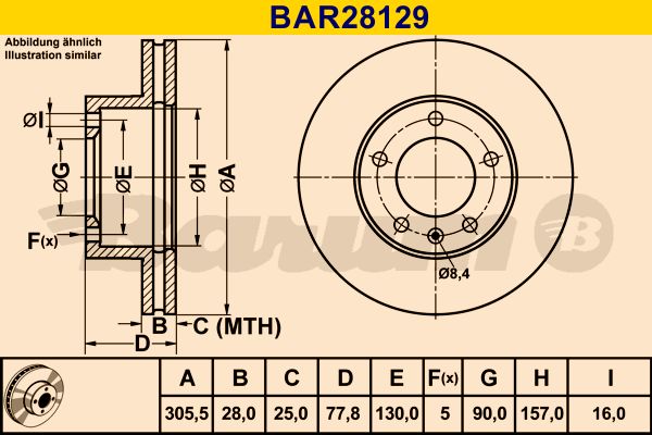 BARUM Тормозной диск BAR28129