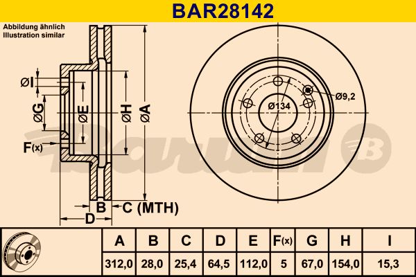 BARUM Тормозной диск BAR28142