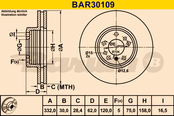 BARUM Тормозной диск BAR30109