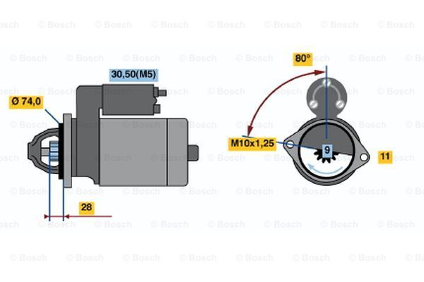 BOSCH Стартер 0 001 107 438