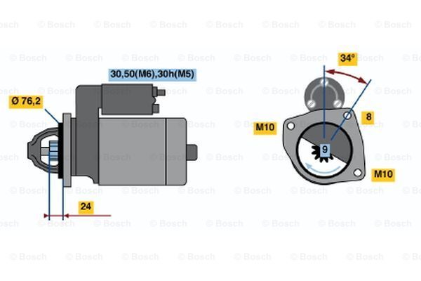 BOSCH Starter 0 001 107 442