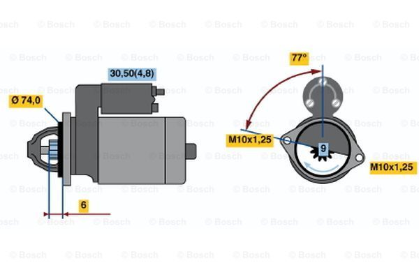 BOSCH Starter 0 001 110 132