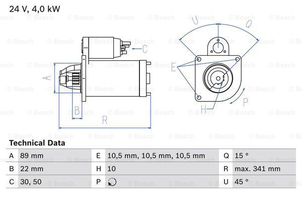 BOSCH Стартер 0 986 010 970