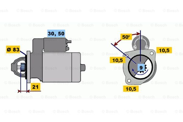 BOSCH Стартер 0 986 011 070