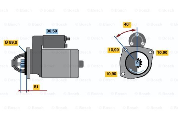 BOSCH Starter 0 986 011 250