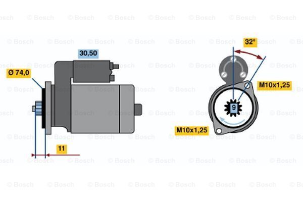 BOSCH Starter 0 986 015 351