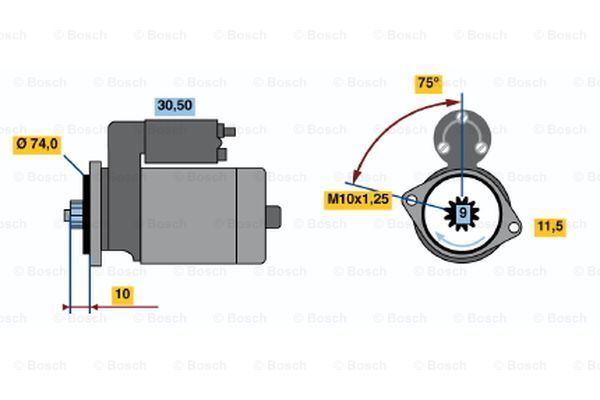 BOSCH Стартер 0 986 016 421