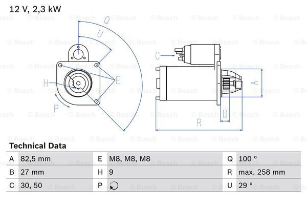 BOSCH Starter 0 986 018 490