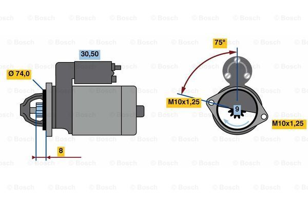 BOSCH Starter 0 986 018 741