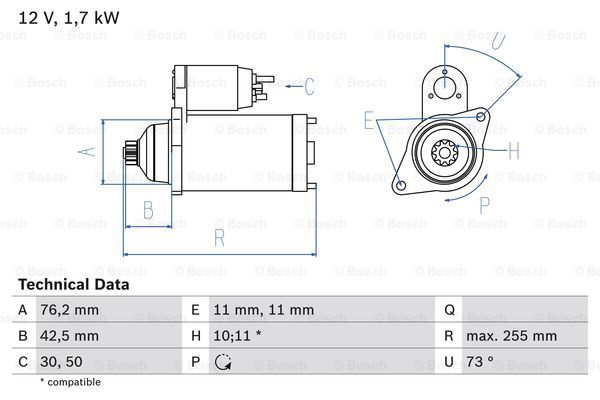 BOSCH Starter 0 986 020 280