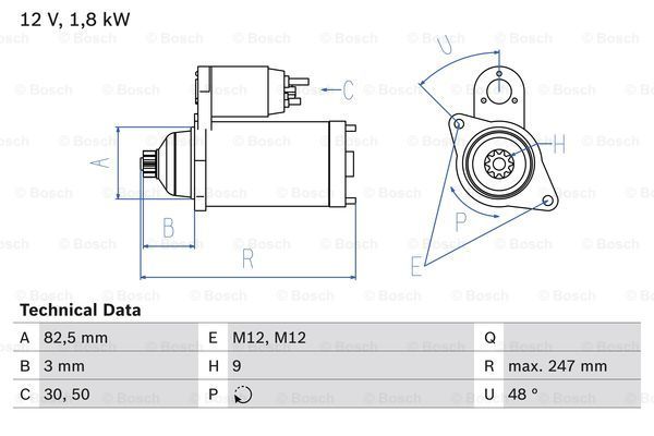 BOSCH Starter 0 986 020 370