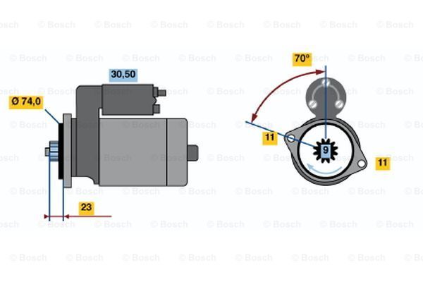 BOSCH Starter 0 986 020 561