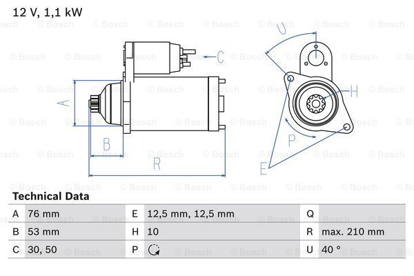 BOSCH Starter 0 986 021 010