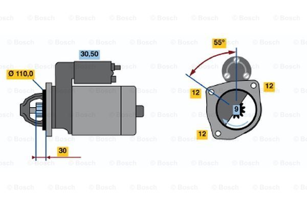 BOSCH Starter 0 986 022 550