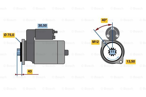 BOSCH Стартер 0 986 022 950