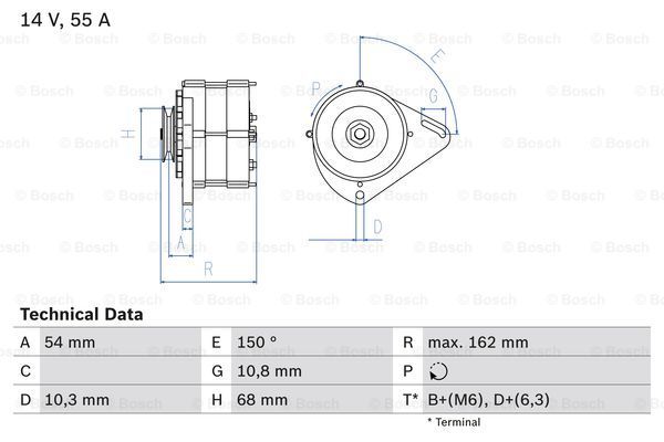 BOSCH Генератор 0 986 039 501