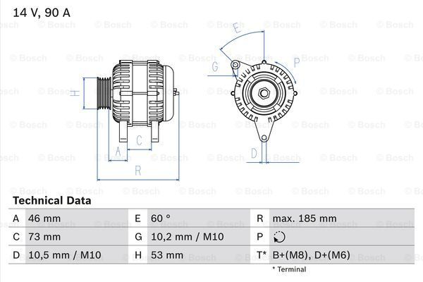 BOSCH Generaator 0 986 040 380