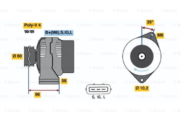 BOSCH Генератор 0 986 040 501