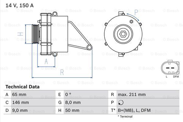 BOSCH Generaator 0 986 041 760