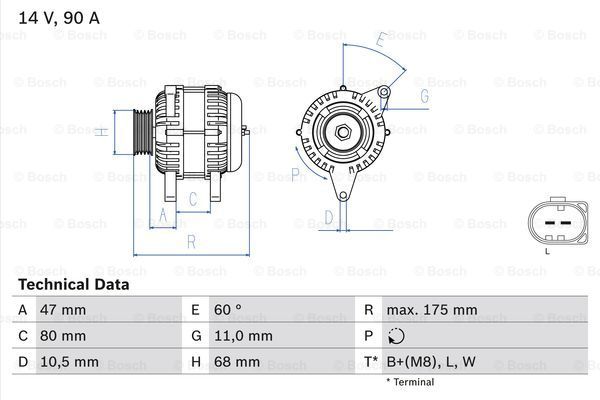 BOSCH Генератор 0 986 042 670