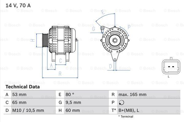 BOSCH Generaator 0 986 045 261