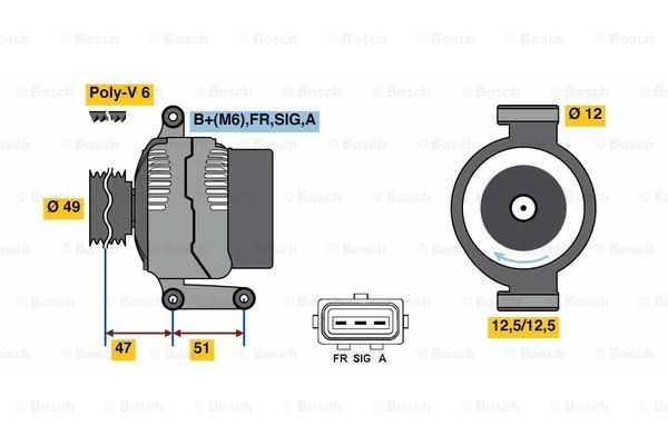 BOSCH Generaator 0 986 080 750