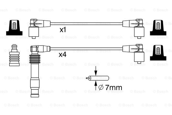 BOSCH Комплект проводов зажигания 0 986 357 233