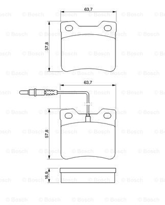 BOSCH Комплект тормозных колодок, дисковый тормоз 0 986 424 229