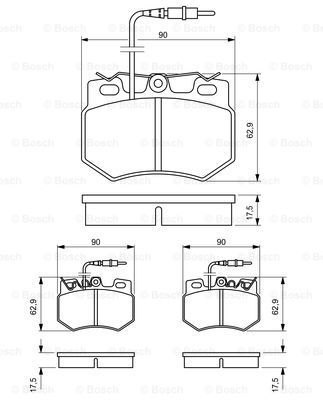 BOSCH Piduriklotsi komplekt,ketaspidur 0 986 424 376