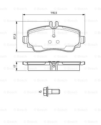 BOSCH Piduriklotsi komplekt,ketaspidur 0 986 424 470