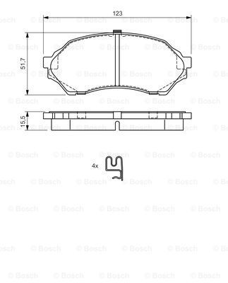 BOSCH Piduriklotsi komplekt,ketaspidur 0 986 424 610