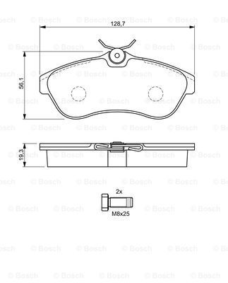 BOSCH Комплект тормозных колодок, дисковый тормоз 0 986 424 635